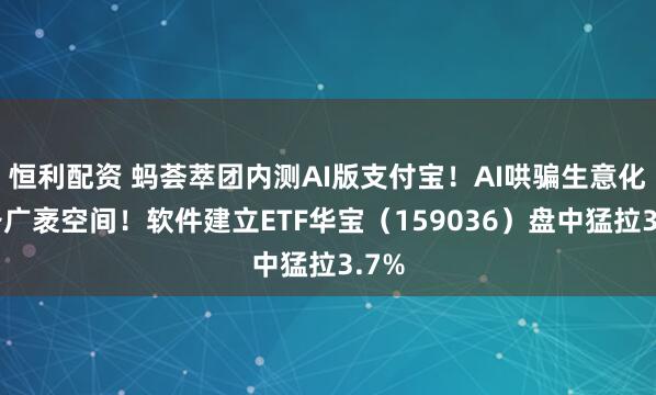 恒利配资 蚂荟萃团内测AI版支付宝！AI哄骗生意化具备广袤空间！软件建立ETF华宝（159036）盘中猛拉3.7%
