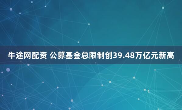 牛途网配资 公募基金总限制创39.48万亿元新高